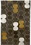 Judy Ross Hand-Knotted Custom Wool Tabla Outlined Rug dark fig/oyster/gold silk/cream silk